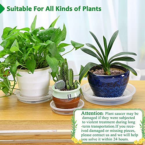 8 Pack of 9 Clear Plant Saucer Drip Trays, Plant Tray for Indoor and Outdoor Plants, Thicker & Sturdier & Durable Plastic Plant Saucers Plant Accessories Indoor - view 7