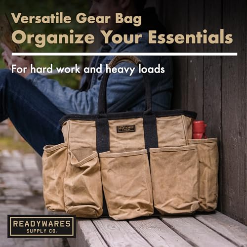 Supply Bag | 14" Waxed Canvas Gardening Tool Tote with Pockets - view 6