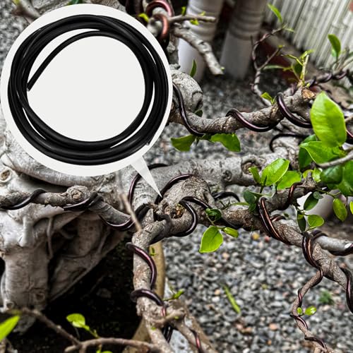 Black Bonsai Training Wire Aluminum 8mm Diameter – Anodized Aluminium Roll for Tree Branch Fixing, Plant Shape Sculpting, Bendable Solid Accessories for Floral Stems, Crafting Garden & Landscape 500g - view 4