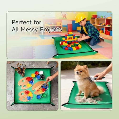 26" x 26" Repotting Mat for Indoor Plants - Waterproof Plant Potting Tray, Portable Gardening Mat for Succulents Soil Mess Control - view 6