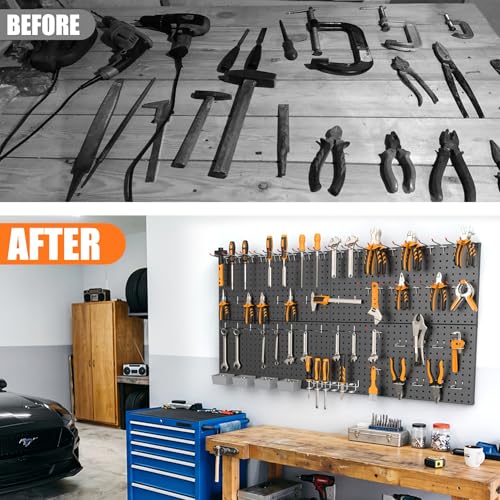 Garage Tools Organizer Boards Kit with Hooks, Black - view 7