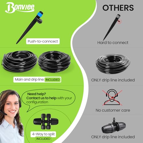 Drip Irrigation System Kit for Garden Watering, 230FT Quick Connect - view 3
