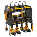 Wall Mount Modular Tool Charging Organizer, Black, 1 Pack, 3 Tier.