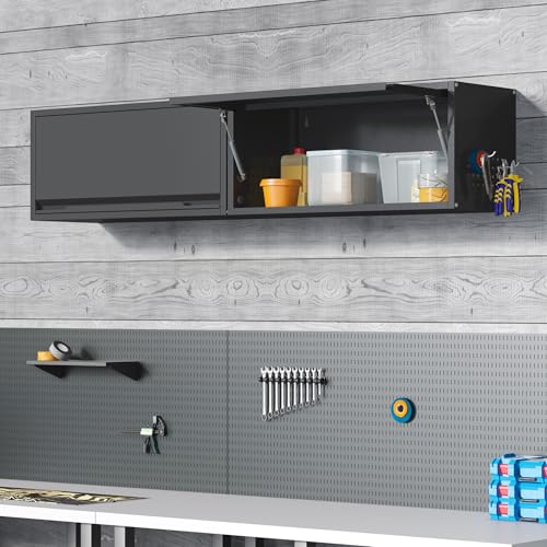 Metal Wall Cabinet, 12.6" H Garage Wall Cabinet with Up-Flip Door - view 2