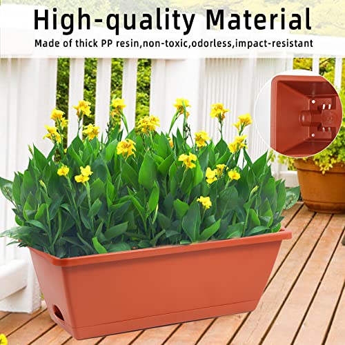 8pcs Window Box Planter,Rectangle Plastic Vegetable Flower Planters Boxes - view 4