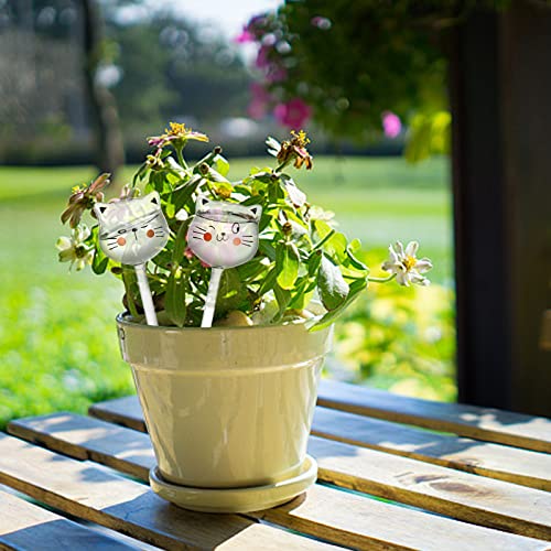 6 Pieces Self Watering Bulb, Glass Plant Watering Globes, Hand Blown Cat Shape Automatic Watering Spike Device for Indoor and Outdoor Plants - view 6
