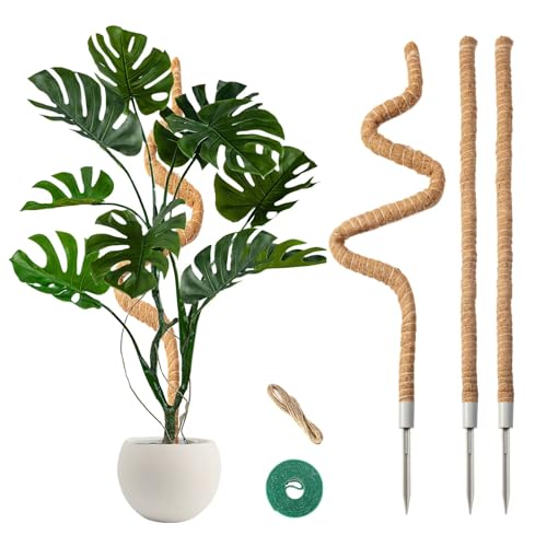 3 Pack Moss Pole 50 Inch Monstera Plant Sticks Support Tall Long Stakes