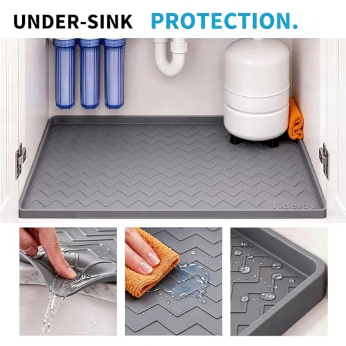 Under Sink Mats for Kitchen Waterproof 34" x 22", Cabinet Liner - view 3