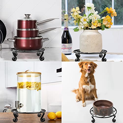 Original Patented Plant Stand for Flower Pot Heavy Duty Potted Holder Indoor Outdoor, Metal Rustproof Iron Garden Container Round Supports Rack for Planter, Black, 11.8 Inches - view 5