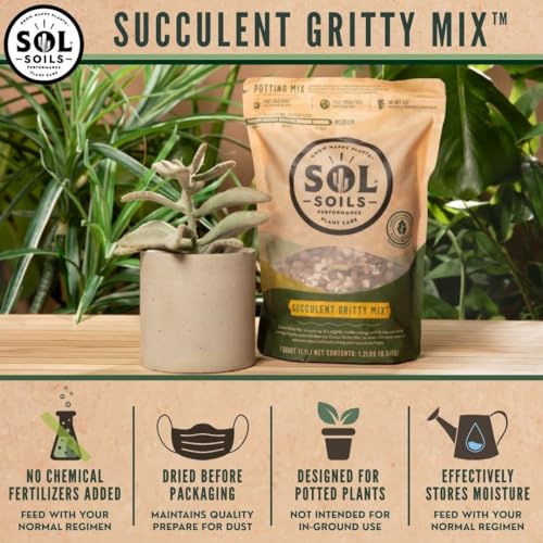 Succulent Gritty Mix - Fast Draining, Peat Moss Free, Perlite - 2 Quarts - Coconut Husk, Pumice - view 3