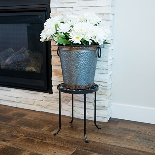 VTT-01 Round Trivet Wrought Iron Plant Stand, Graphite - view 5