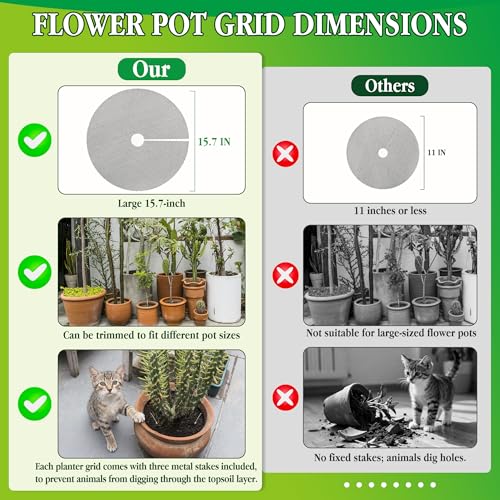 Plant Pot Grids 15.7 Inch Cuttable Soil Cover Protector from Animals - view 2