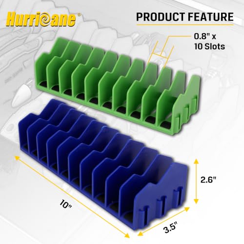 Pliers Organizer Rack with Non-Slip Rubber Base, Extendable Design, Blue and Green, 2 Pack - view 2
