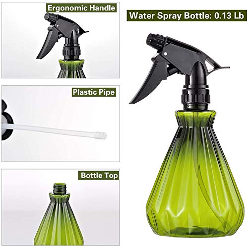Watering Can for Indoor Plants, Plant Mister Spray Bottle with Detachable Nozzle for Plants,Succulents, Garden Flowers Mist Small Modern Translucent Sprayer Bottle for Bonsai Plants (Green) - view 4