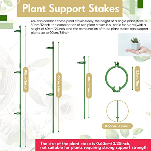 12 Pcs 12 Inch Adjustable Plant Support Stakes for Indoor, Green - view 2