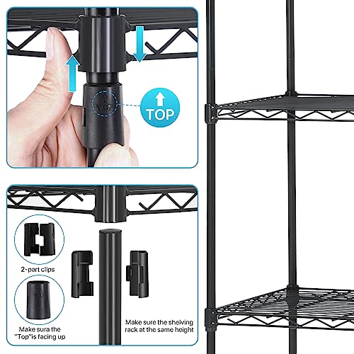 5-Tier Metal Shelving Unit, 750 lb, 24 x 14 x 60 in, Black - view 4