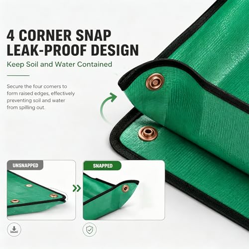 Repotting Mat,Waterproof Plastic Potting Mat,Gardening for Indoor Plant Transplanting,Dirt Control,Soil Change,Gift for Plant Lovers Green - view 4