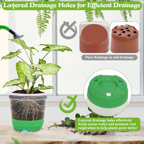 55PCS Reusable Seed Starter Kit Includes 30 Packs 3.5" Clear Nursery Pots with Silicone Base, Repotting Mat, Gardening Gloves, Plant Labels and Seedling Tools for Easy Transplant - view 6