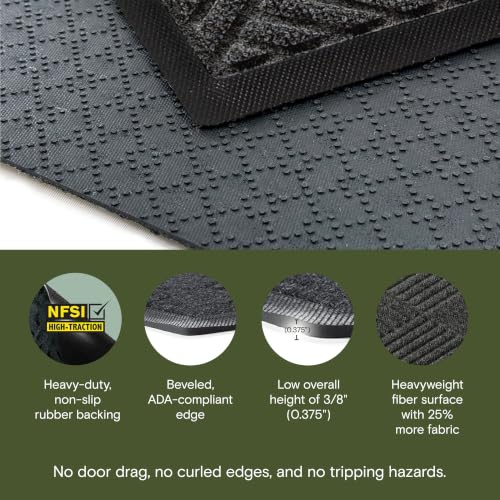 Max Diamonds Front Door Mat Indoor Outdoor Entrance, All-Weather - view 4