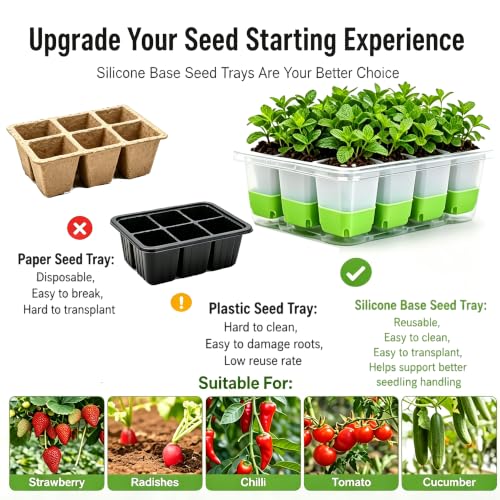 NestNature Silicone Seed Starter Tray, 5-Pack 60 Cells, Root-Safe - view 5