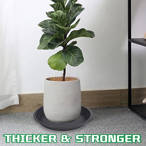 Plant Saucer 14 Inch, 3 Pack Drip Trays for Flower Pot, Heavy Duty Drainage Tray for Indoors No Holes, Plastic Plant Plate Water Catcher for Planter Base Black - view 4