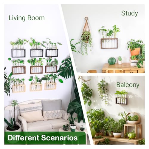 Propagation Station, Plants Terrarium, Plants Lover Gifts for Women,Plant Cutting Holder Home décor,Gifts for Women,House Warming New Home-5 Tubes-Brown - view 6