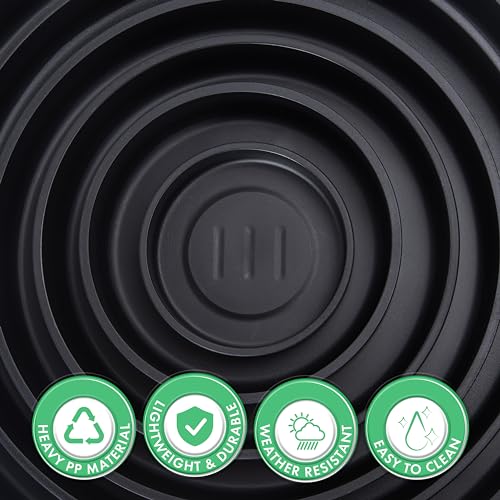 12 Inch Plastic Plant Saucer Water Drip Tray, Heavy Sturdy Round Plant Drainage Tray for Indoors Outdoor, Matte Black, 21-TY-12B-1 - view 4