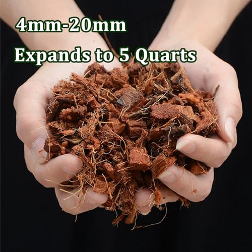 Coco Husk Chips Coconut Substrate for Garden Potting Soil Coconut Brick for Indoor Outdoor Flowers Plants Compressed Low EC Coco Husk Mulch for Garden Coconut Substrate for Reptiles - view 6