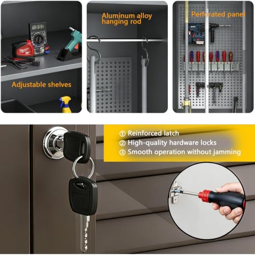 Louvered Door Outdoor Waterproof Tool Storage Cabinet - view 3