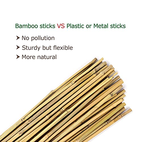 Bamboo Stakes, 4ft Tomato Stakes,25 Pack Bamboo Sticks for Plants - view 4