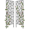 2 Pcs Garden Trellis 78x23 Inch Black Metal for Climbing Plants