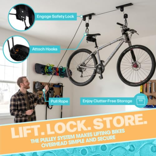 RAD Sportz Bicycle Hoist 2-Pack Quality Garage Storage Bike Lift with 100 lb Capacity Even Works as Ladder Lift Premium Quality - view 6