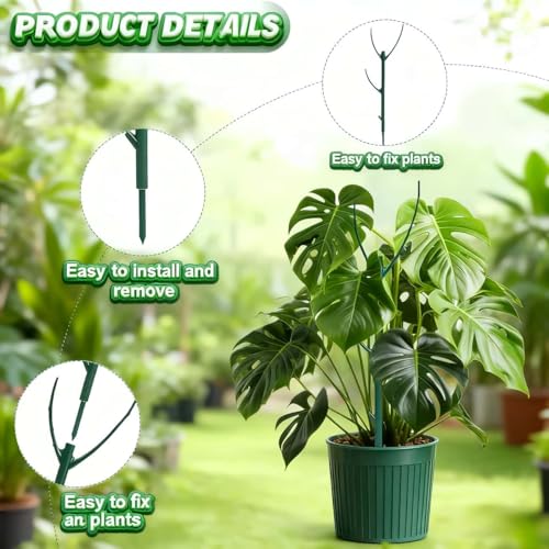 5 Pack Stackable Monstera Plant Support, Garden Plant Support Stakes for Indoor Outdoor Plants, Climbing Plant Support Structures Plant Holder Stick Moss Pole for Support Tall Potted Plants - view 6