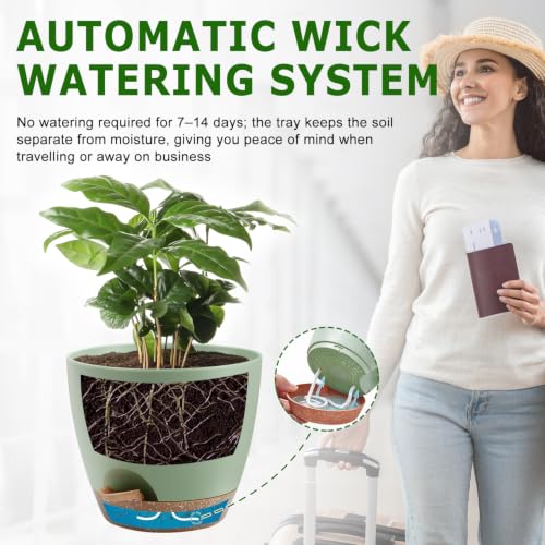 7/7.5/8/9/10 Inch Self Watering Pots for Indoor/Outdoor Plants - view 6