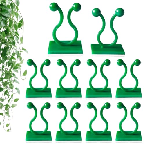 100Pcs Wall Plant Climbing Fixer Clips for Wall Vines Traction Fixing,Green