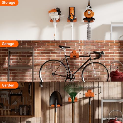 Garage Storage Trimmer Rack, Weed Whackers Holder Organizer, Orange, 1 Pack - view 3