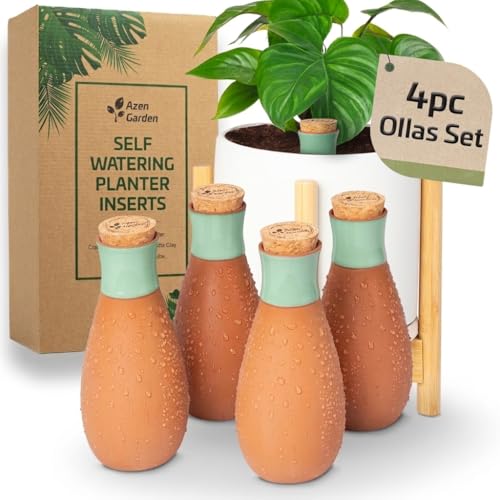 Ollas, Self Watering Terracotta Globes, Set of 4 (Jade Green)
