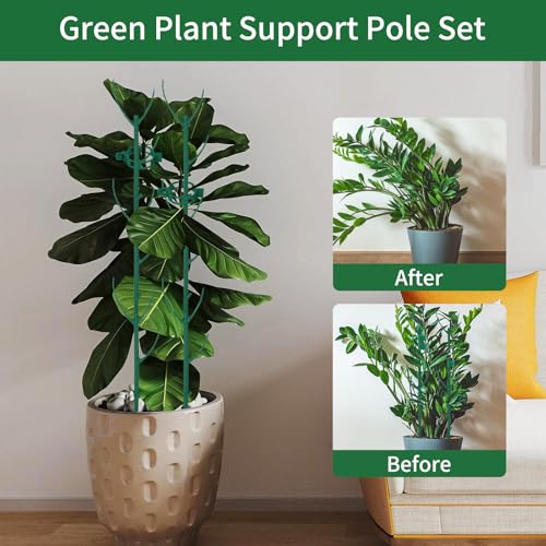 12 Pack Monstera Plant Support, Stackable Plant Supports for Indoor Plants, Pothos Plant Climber Pole, Adjustable Stakes for Indoor Plants Training & Vertical Growth Support Stakes - view 5