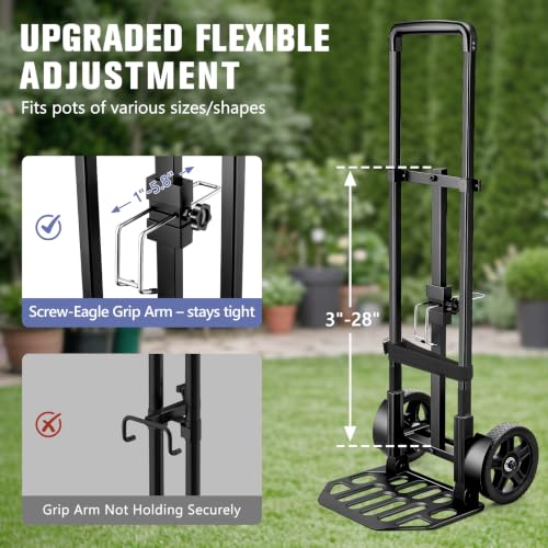 Plant Dolly Cart, 300LBS Foldable Heavy Duty Plant Caddy with Wheels - view 6