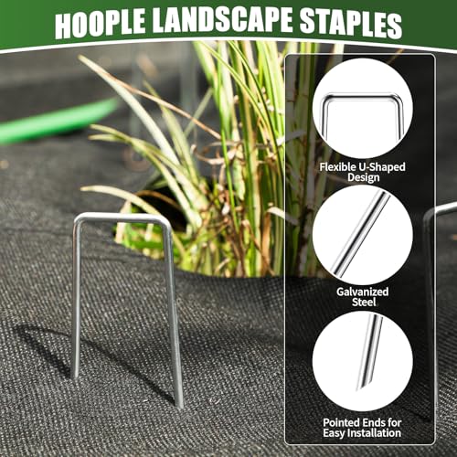 50 Pack 8 Inch Landscape Staples 11 Gauge Heavy Duty Galvanized Garden Stakes, Sod Pins for Securing Weed Barrier Fabric, Artificial Turf, Drip Irrigation, Lawn Edging & Outdoor Ground Cover - view 3