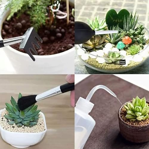 35PCS Mini Succulent Tools Set, 19.7" Thickened Repotting Mat & Plant Tag, Garden Hand Transplanting Miniature Planting Indoor Fairy Care, Potting, Cactus, Houseplant Bonsai Tool Kit - view 4