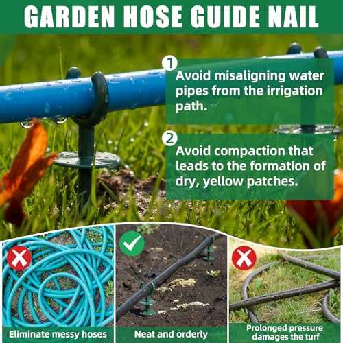 16 Pcs 3/4'' Garden Hose Guide Stakes Bulk Garden Guards Holder Spike for Plant-Saving Outside Yard Lawn to Preventing Hose Tangles and Protecting Plants - view 3
