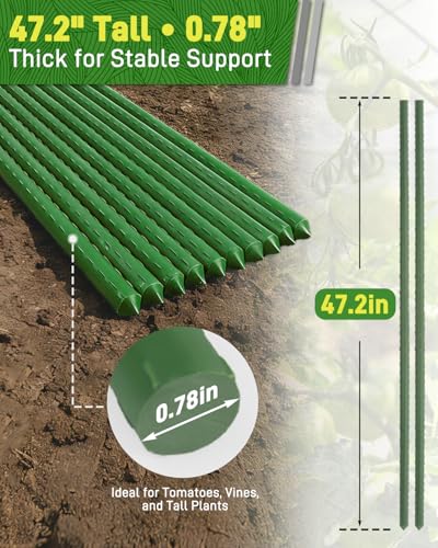 25 Pack 4FT Garden Stakes, 0.78" Steel Core Plastic Covered - view 2