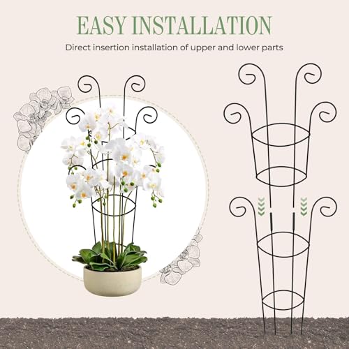 4 Pack 30 Inch Tall Metal Plant Trellis for Climbing Plants Indoor - Rustproof Garden Trellis for Potted Houseplants, Sturdy Support for Ivy, Pothos, Monstera, Hoya & Flower Vines - view 5