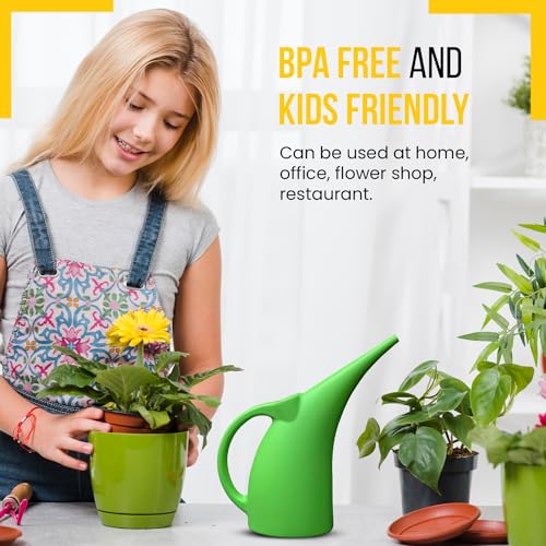 1/2 Gallon Green Watering Can – Small Plastic Plant Waterer for Indoor & Outdoor Use – Lightweight Garden Tool with Easy Pour Spout – Ideal for Flowers, Herbs & Lawns – 1 Pack - view 6