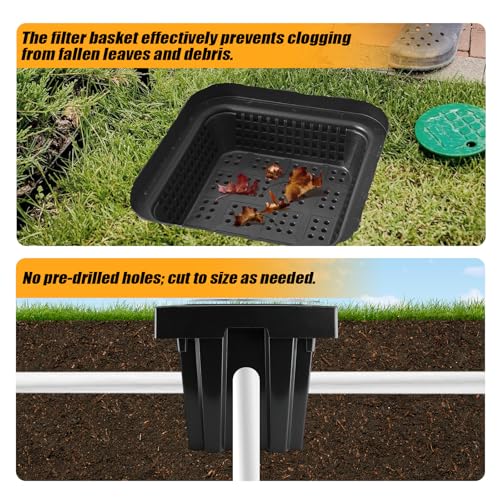 18x18x15 Inch Catch Basin with Stainless Steel Grate, Large Drainage Basin with Debris Basket, French Drain Basin Without Reserved Hole for Yard, Patio, Downspout, Commercial, Municipal Pipeline, Lawn - view 5