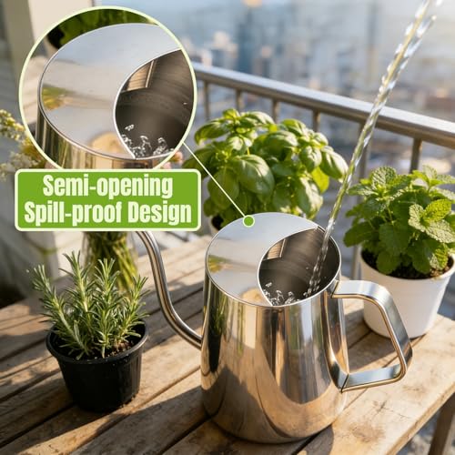 Plant Watering Can, 304 Stainless Steel Watering Can Indoor, 34 oz - view 4