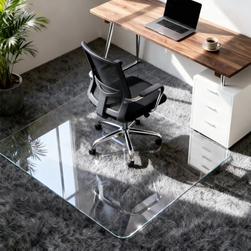 Glass Chair Mat for Carpet, 32"x48" Tempered Glass Office Chair Mat - view 7