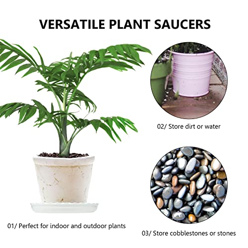 Plant Saucer, 7 Pack 5 Inch Durable Plastic Plant Tray, White Round Plant Pot Saucers, Drip Tray for Indoor and Outdoor Garden - view 5