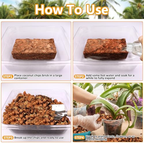 2 Pack Coco Chips for Plants- 2.2lb Organic Coconut Husk Potting Mix - view 5